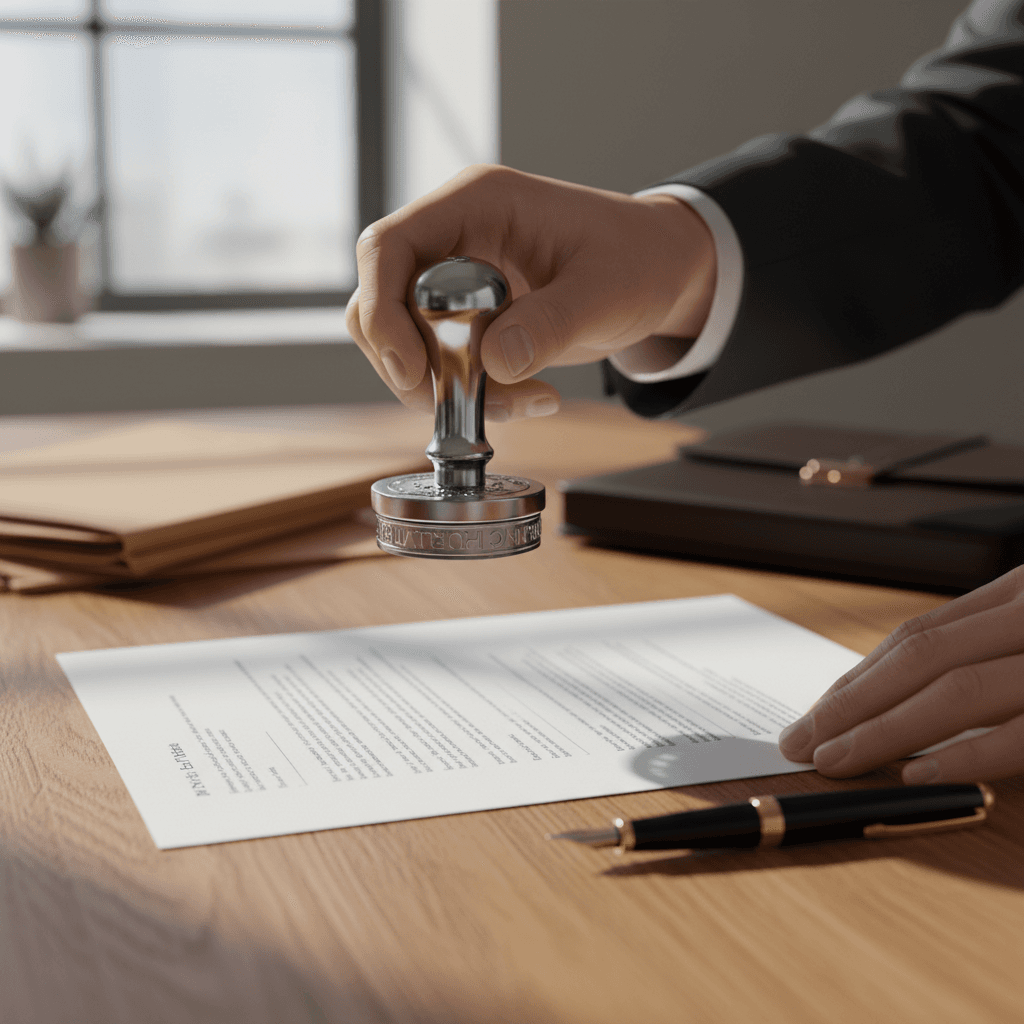 Notary sending a payment link via smartphone